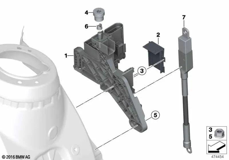 Anel de tensão B+ para BMW Série 1 F20N, Série 3 F30, F31, F34, F35, F80, Série 4 F32, F33, F36, F82, F83 (OEM 61139257506). BMW originais.
