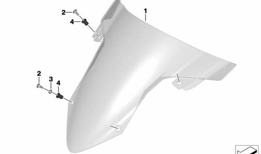 Parabrezza rivestito OEM 46631686588 per moto BMW S 1000 RR (K67) 2018-2025. BMW Motorrad originale.