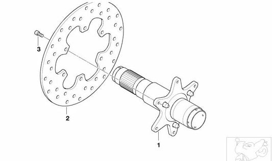 Albero di trasmissione posteriore con anello del sensore OEM 33177671718 per motocicli BMW F 650 CS. BMW MOTORAD originale.