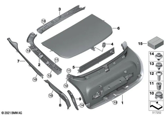 Rear Door Trim for BMW 4 Series G26 (OEM 51497487589). Original BMW.