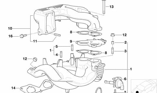 Casquillo de alineación OEM 11611739554 para BMW E36, E34, Z3. Pieza original BMW.