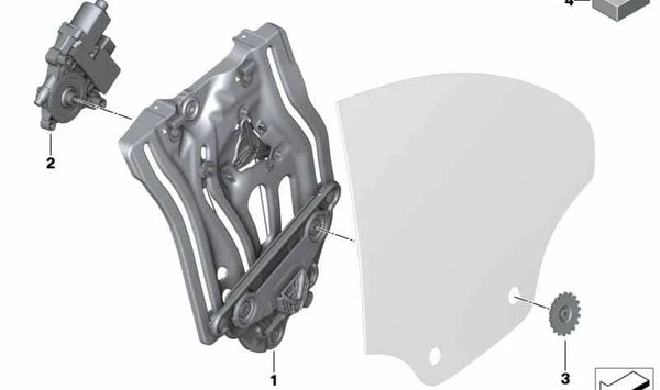 Elevalunas sin motor trasero izquierdo OEM 51378497045 para BMW F91, G14. Original BMW.