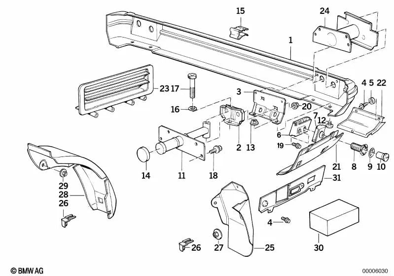 Proteção contra pedras para BMW 5 E34 Series (OEM 16121181379). BMW original.