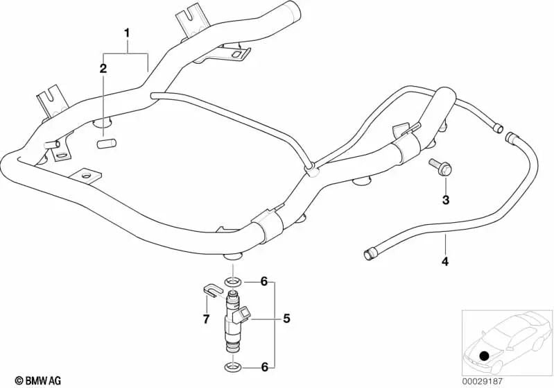Injetor de combustível para BMW 5 E39 Series, 7 E38, X5 E53, Z8 E52 (OEM 13641707843). BMW original