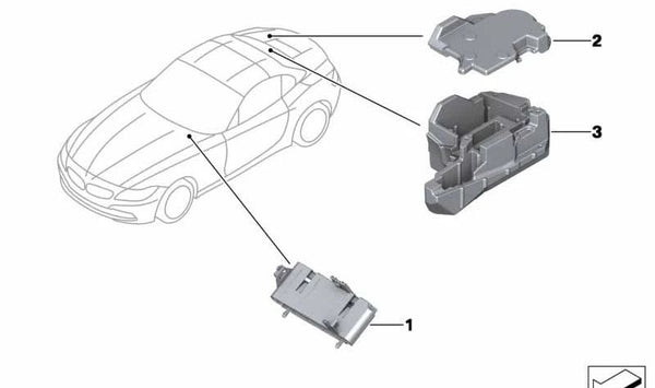 Soporte interior maletero OEM 61359147369 para BMW Z4 E89 sDrive18i, sDrive20i, sDrive23i (2009-2016). Compatible con modelos manuales y automáticos. Original BMW.