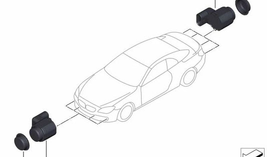 Capteur à ultrasons gris kalist pour BMW F07, F10, F11, F18, F06, F12, F13, F01, F02, F04 (OEM 66209297699). BMW d'origine