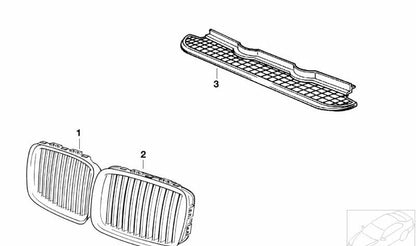 Rejilla embellecedora OEM 51131977679 para BMW Serie 3 E36. Pieza original BMW.
