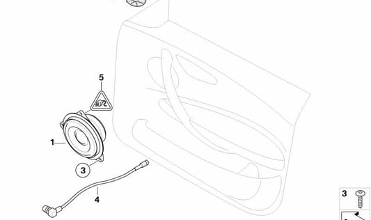 Adattatore di altoparlanti a medio tono per BMW E81, E87, E87N, E90, E91, E83 (OEM 65136954298). BMW originale