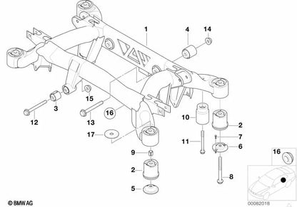 Pasamuros de goma para BMW E36, E38, E31, E83N (OEM 34411160117). Original BMW