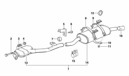 Silencioso intermedio OEM 18129068566 para BMW E30 318is (AF91, AF92) 1989–1991. Compatible con motores M42 y tracción trasera. Original BMW.