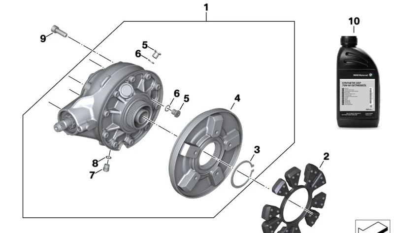 Pieza de arrastre trasera OEM 33749444203 para motos BMW R 18, R 18 Classic, R 18 Transcontinental. Original BMW Motorrad.