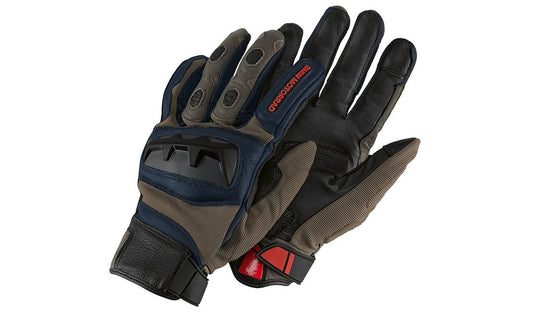Guantes GS Rallye caqui/azul talla 7 OEM 76217913923 válidos para BMW. Original BMW Motorrad.