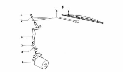 Wiper motor OEM 61611386157 for BMW E30, E24, E23. Original BMW.
