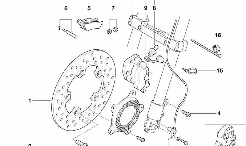 Generador de impulsos ABS delantero OEM 34527657454 para motos BMW C1 (1999–2003). Original BMW Motorrad.