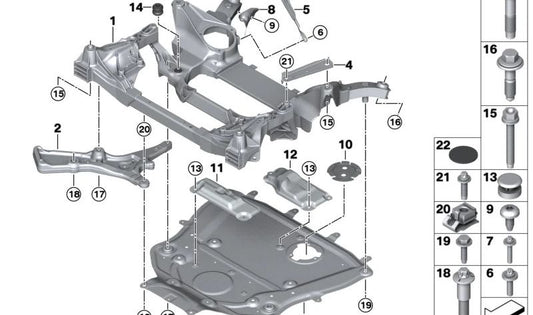 Vorderachsträger for BMW 7 Series G70 (OEM 31106861970). Genuine BMW.