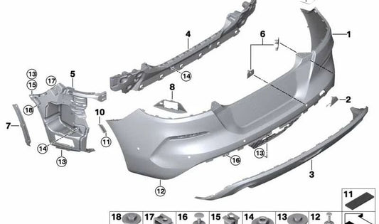 Rear bumper apron for BMW Z4 G29 (OEM 51129465217). Original BMW