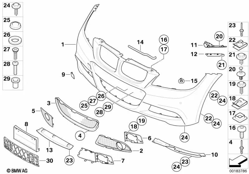 Adaptador de proteção do compartimento motor para BMW 3 E90 Series, E90N, E91, E91N (OEM 51117892935). BMW original