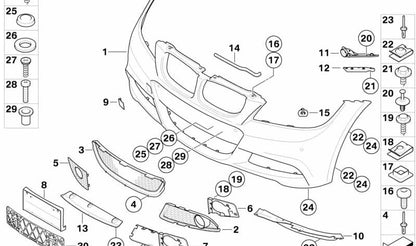 Soporte sensor PDC (sensor de aparcamiento) exterior derecho OEM 51117894498 para BMW Serie 3 (E90, E91). Original BMW.
