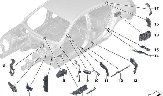 Embellecedor entrada exterior delantera OEM 41007445625 para BMW F93, G16. Original BMW.