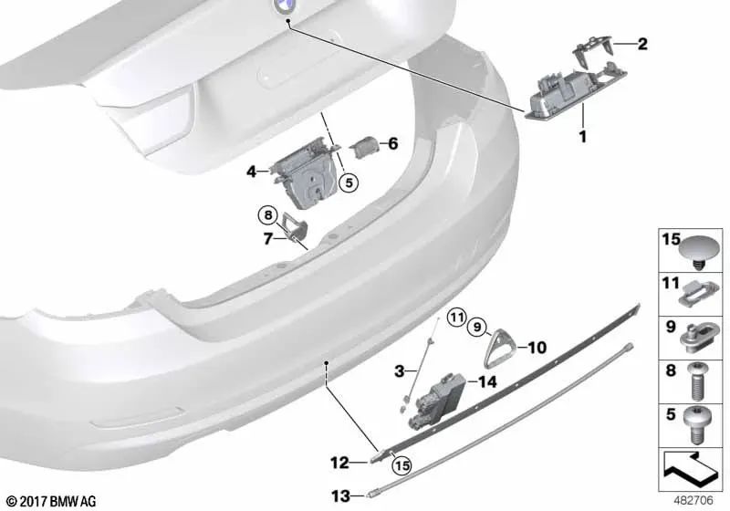 Vis de cap rond pour la série BMW 4 F32, F82 (OEM 07119908060). BMW d'origine