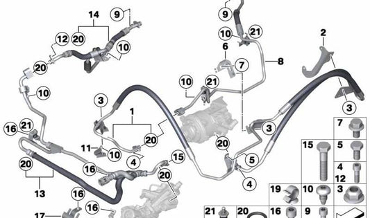 OEM 32416791635 return line support for BMW E46, E60, E61, E63, E64, E65, E66, E67, E70, E71, E83, E85, E86, E87, E88, E89, F01, F02, F03, F04, F04, F10, F11, F11, F11, F11, F11, F F15, F16, F20, F21, F22, F23, F25, F26, F30, F31, F32, F33, F34, F35, F36