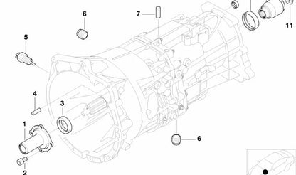 Retén de cigüeñal OEM 23121282458 para BMW E81, E82, E87, E88, E46, E90, E91, E92, E93, E39, E60, E61, F10, F11, E63, E64, F06, F12, F13, E83, E53, E89. Original BMW.
