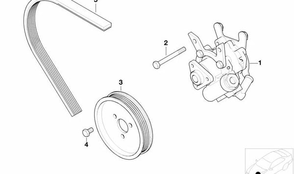 Bomba de dirección asistida OEM 32411094964 para BMW E46. Original BMW.
