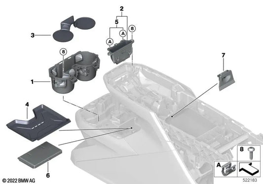 Cup holder mat for BMW i I20 (OEM 51169462662). Original BMW.