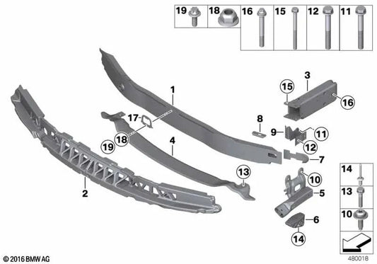 Agcupilleur avant pour BMW F30N, F31N (OEM 51117396916). BMW d'origine.