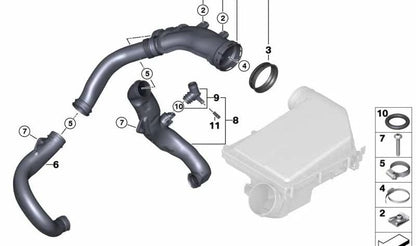 Tubo de aire limpio para BMW Serie 7 F01, F02, X6 E71 (OEM 13717582312). Original BMW