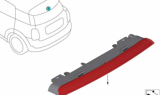 Tercera luz de freno trasera OEM 63257398538 para MINI Countryman F60 y F60 LCI. Original MINI.