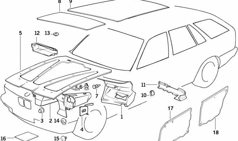 Botón de sujeción OEM 51481976047 para BMW E30, E34. Original BMW.