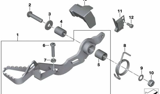 OEM Spring 35217666719 para motocicletas BMW R 1200 GS, HP2 Enduro, HP2 Megamoto, R 12 Ninenet, r 12. BMW Motorrad original.