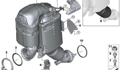 Junta OEM 18307803853 para BMW E90, E91, E92, E93, F30, F31, F34, G20, G21, F32, F33, F36, F07, F10, F11, G30, G31, F06, F12, F13, G32, F01, F02, G11, G12, G14, G15, G16, F25, G01, F26, G02, E70, F15, G05, E71, F16, G06, G07. Original BMW.