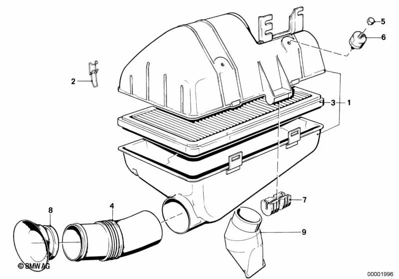 Eintrittsgeräusch -Schalldämpfer für BMW E30, E28 (OEM 13711726966). Original BMW.