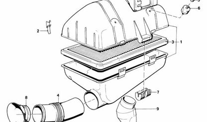 Silenciador de admisión OEM 13711726966 para BMW E30, E28, Z1. Original BMW.
