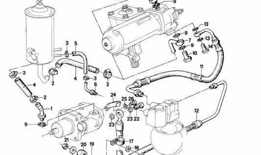 Pressure Pipe for BMW 7 Series E23 (OEM 32411118567). Original BMW