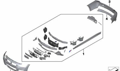 Paragolpes delantero imprimado OEM 51118067951 para BMW F30, F30N, F31, F31N. Parte del kit aerodinámico M. Original BMW.