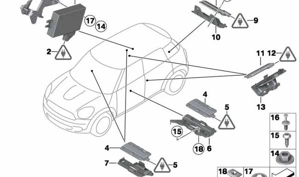 Remache dilatable OEM 07143454872 para MINI Countryman R60, Paceman R61, Cooper, Cooper D, Cooper ALL4… y más. Original MINI.