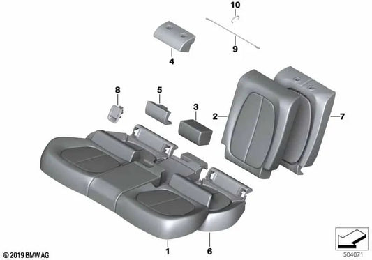 Leather Backrest Cover for BMW 2 Series F45, F45N, X1 F48, F48N, F49, F49N, X2 F39 (OEM 52207375666). Original BMW
