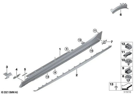 Right lower apron cover for BMW 1 Series F40 (OEM 51129850694). Original BMW.