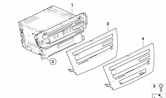 Unidad central para sistema de navegación CCC OEM 65835A505E1 para BMW E87, E34. Original BMW.