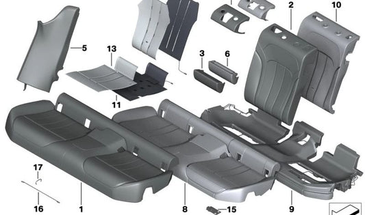 Painel lateral de couro direito para BMW G32, G32N (OEM 52207470766). BMW original