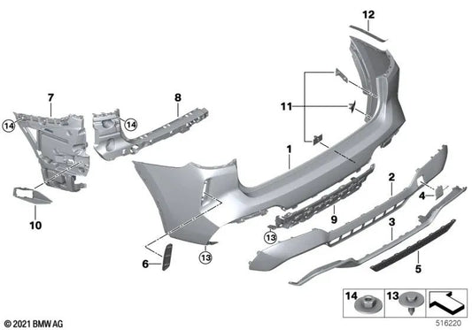 Conjunto de suporte ao sensor PDC/WFE traseiro para BMW F97N (OEM 51125A38AE9). BMW original.