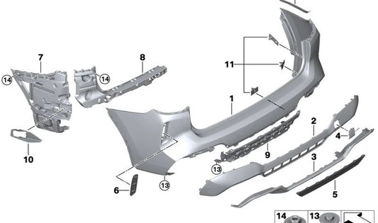 Difusor trasero OEM 51128065262 para BMW X3M F97. Original BMW.
