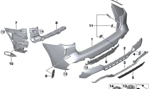 Difusor trasero OEM 51128065262 para BMW X3M F97. Original BMW.