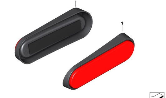 Red Right Rear Catadioptric Oem 63149443682 for BMW Motorrad R 18 Roctane RK34, R 18 B RK35 and R 18 Transcontinental RK35. Original BMW Motorrad.