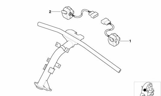 Switch destro combinato OEM 61317660839 per BMW Motorrad C1 (125, 200). Controllo intermittente originale, luci e avviamento. Piece motorind BMW originale.