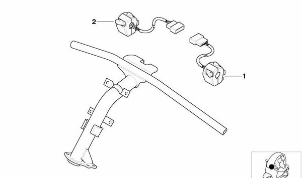 Interruptor combinado derecho OEM 61317660839 para BMW Motorrad C1 (125, 200). Control original de intermitentes, luces y arranque. Pieza original BMW Motorrad.