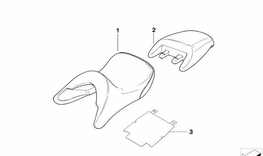 Asiento trasero negro OEM 52532324388 para motos BMW R 1100 R, R 850 R, Rockster... y más. Original BMW Motorrad.